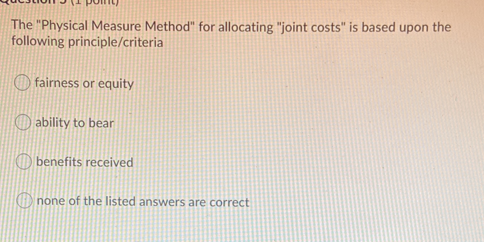 The "Physical Measure Method" for allocating