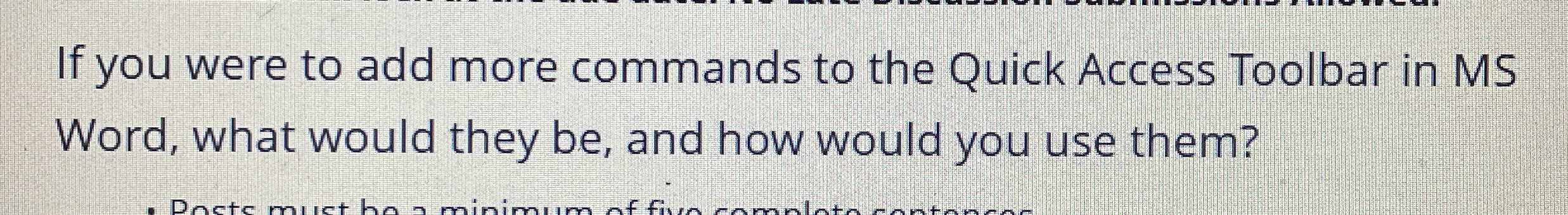 If you were to add more commands to the Quick