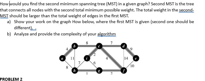 How would you find the second minimum spanning