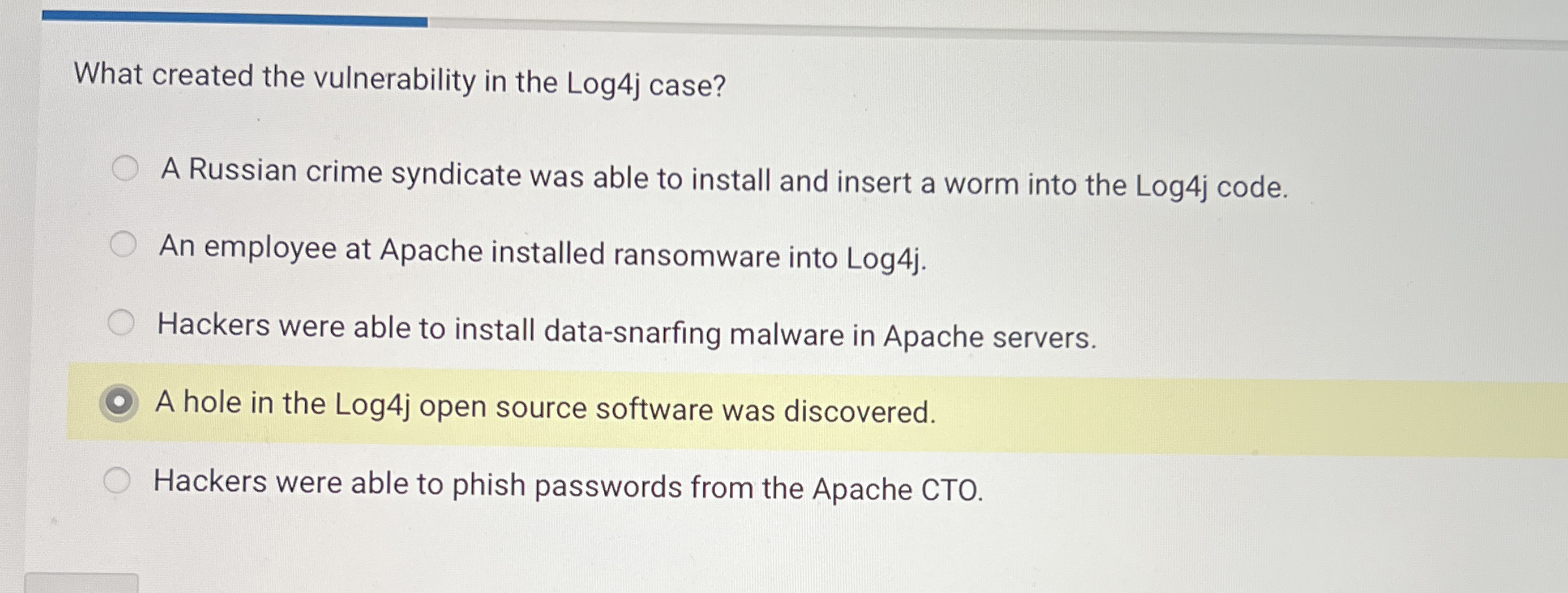 What created the vulnerability in the Log 4 j