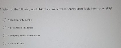 Which of the following would NOT be considered