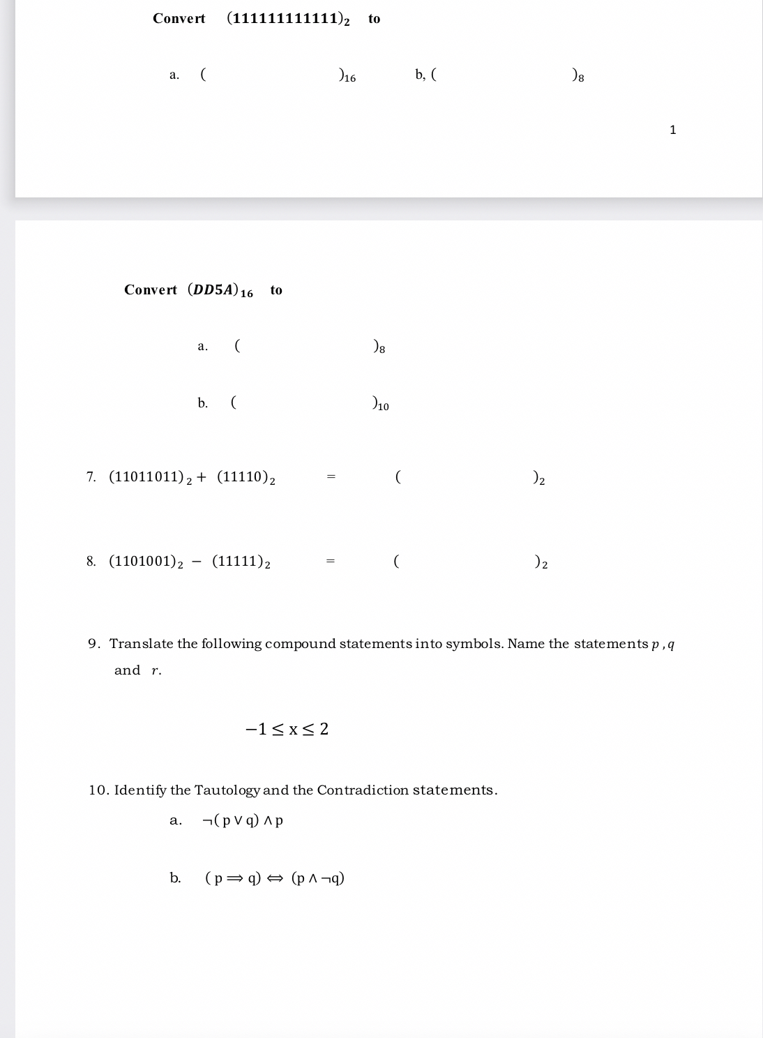 Convert ( 1 1 1 1 1 1 1 1 1 1 1 1 ) 2 to a . ( ?