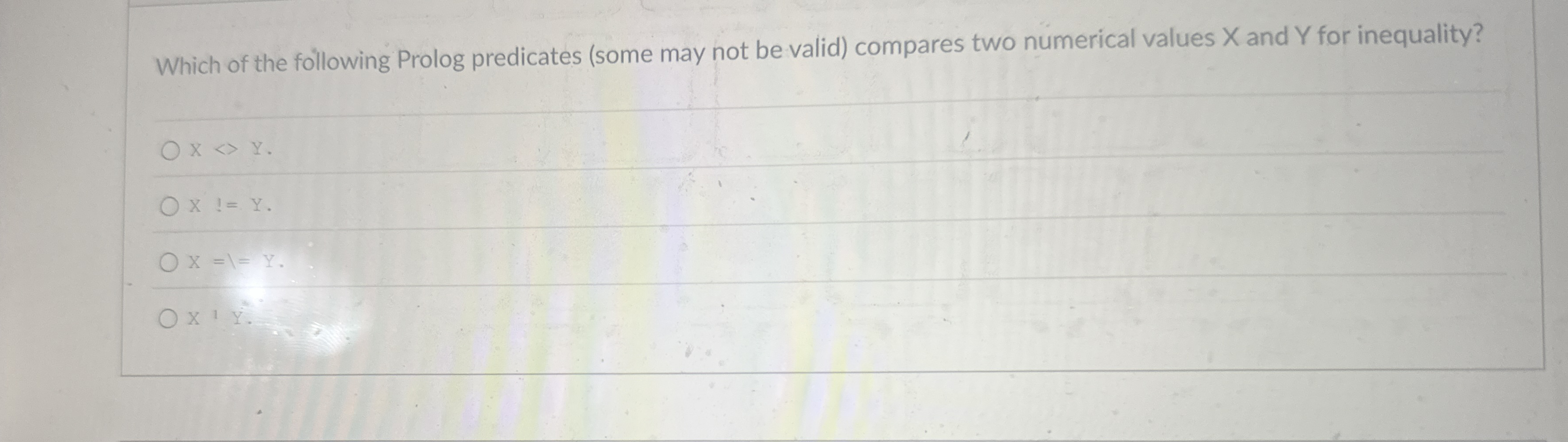 Which of the following Prolog predicates ( some