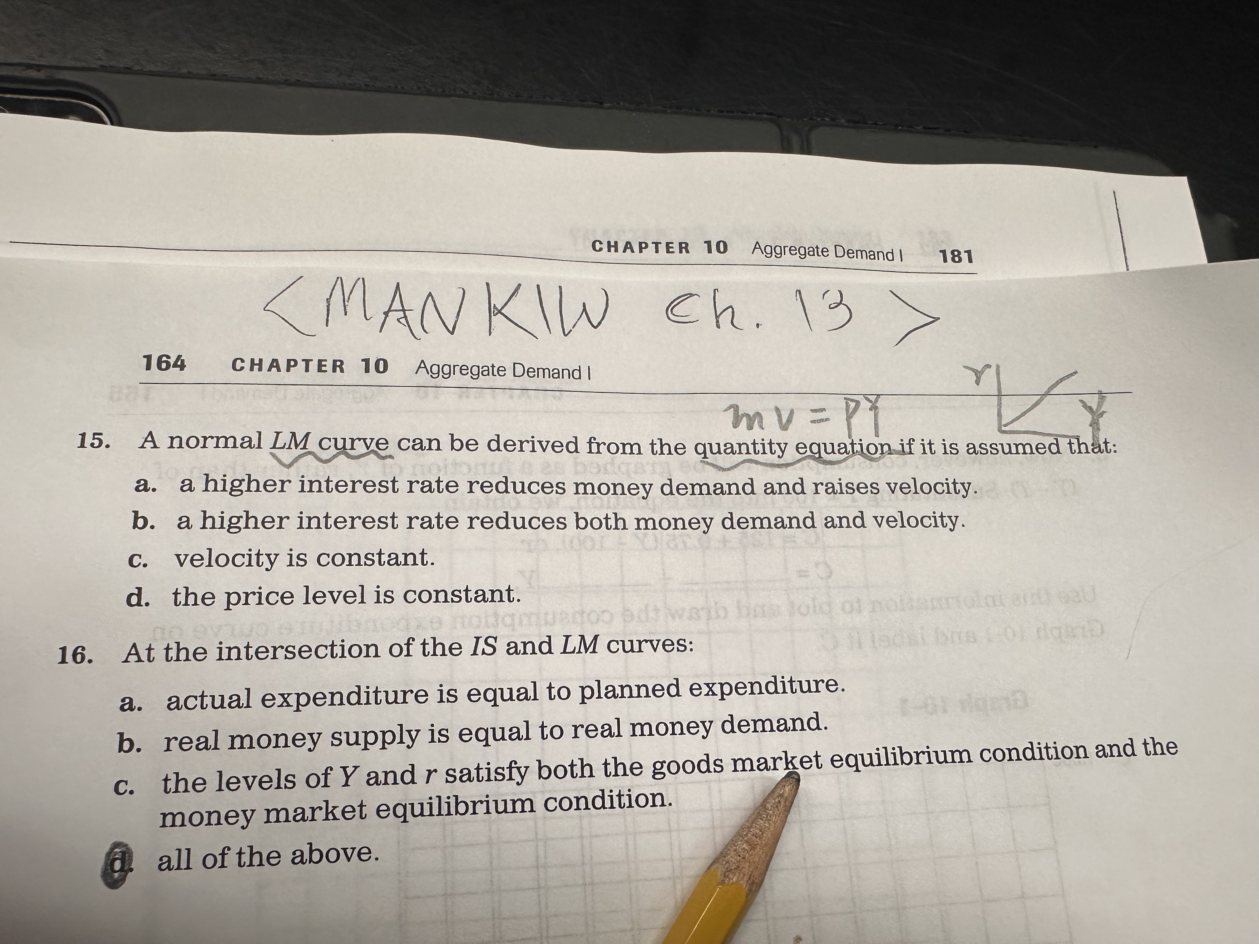 A normal L M curve can be derived from the