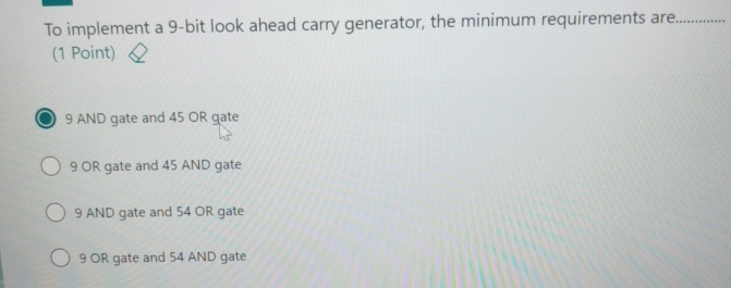 To implement a 9 - bit look ahead carry