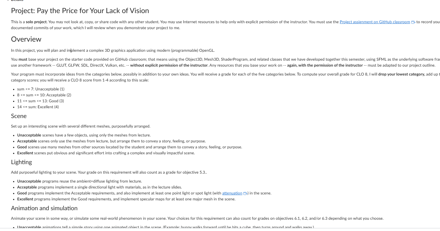 Project: Pay the Price for Your Lack of Vision to