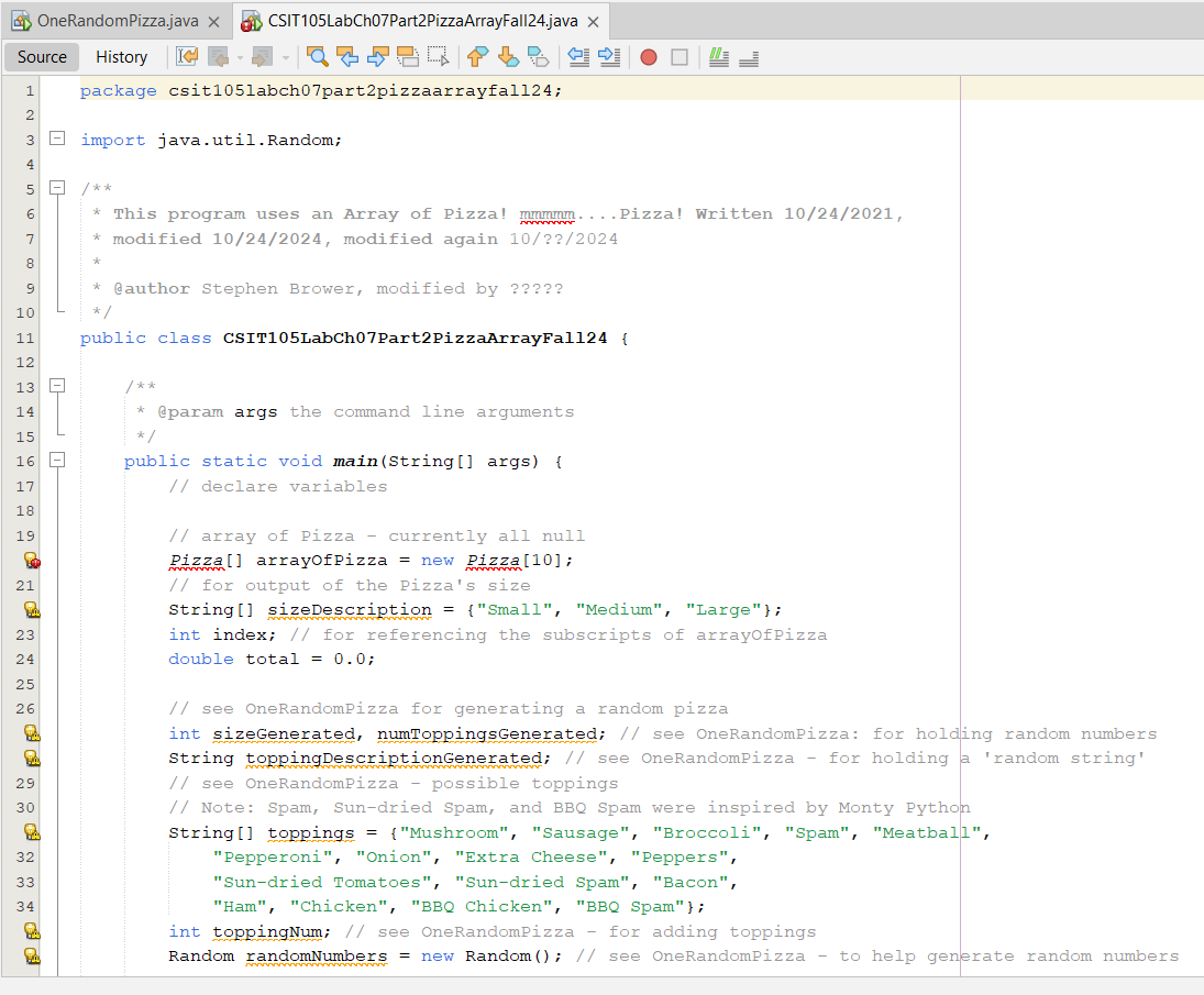 Computer science project. There are two files