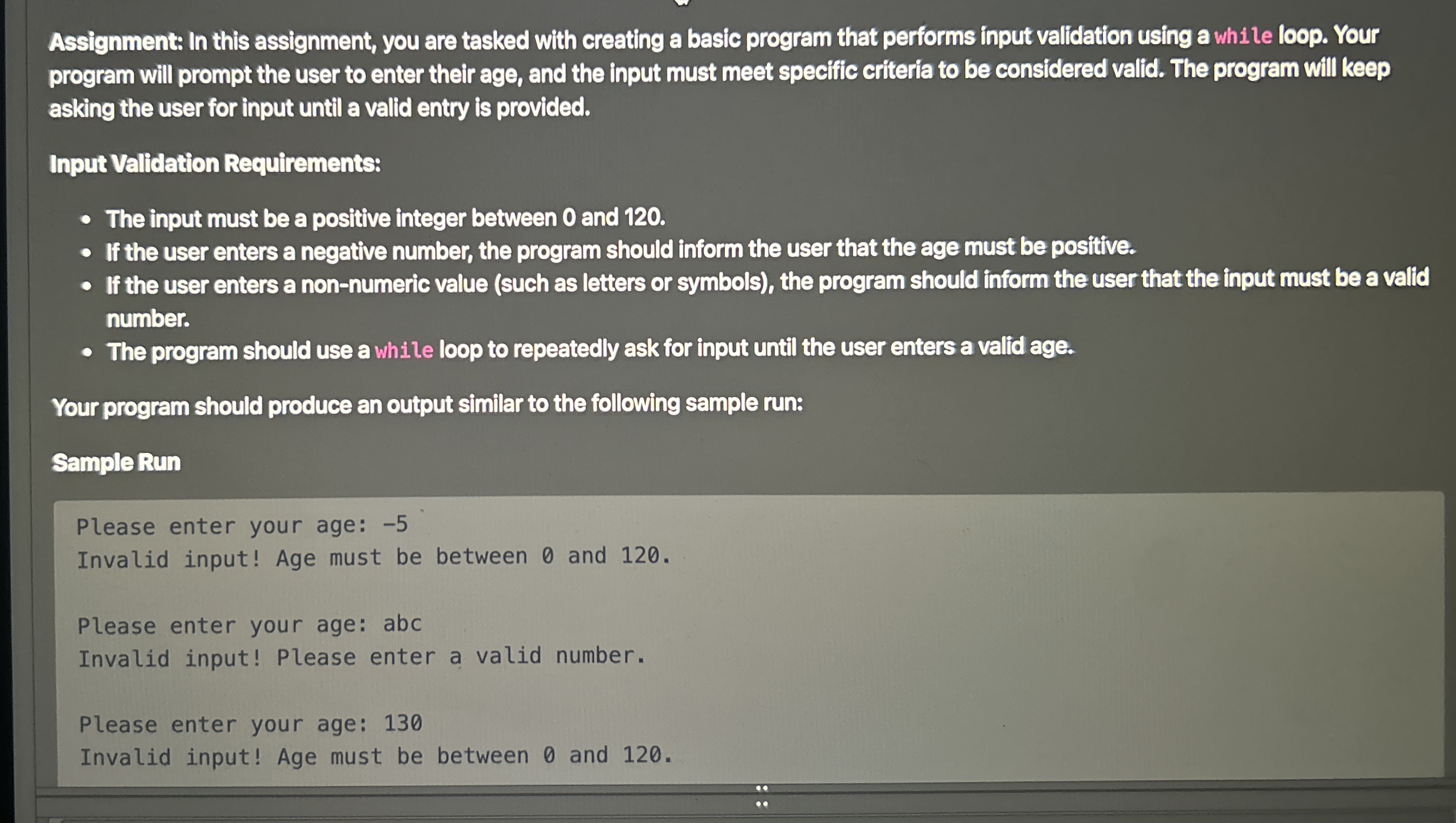 Assignment: In this assignment, you are tasked