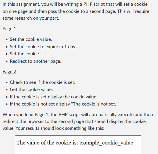 In this assignment, you will be writing a PHP