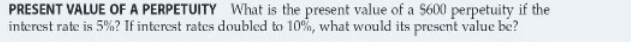 1. PRESENT VALUE What is the present value of a