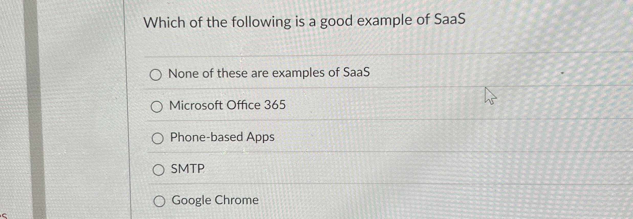 Which of the following is a good example of SaaS