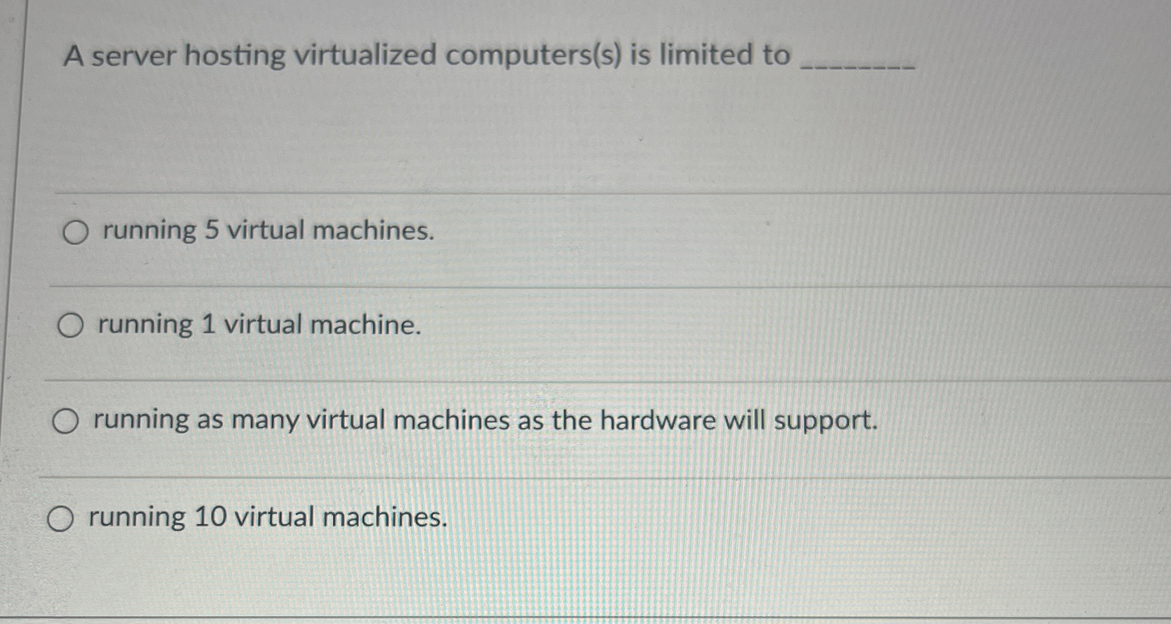 A server hosting virtualized computers ( s ) is