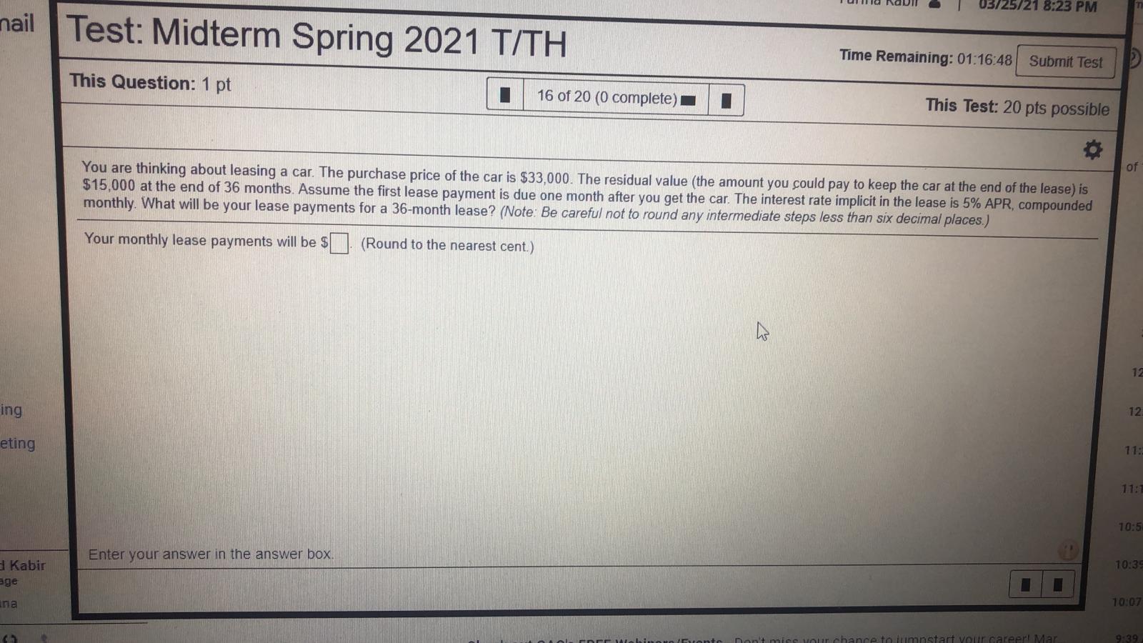 answer question 03/25/21 8:23 PM nail Test: