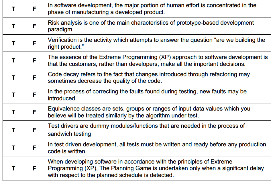 Can you give me a feedback for true / false