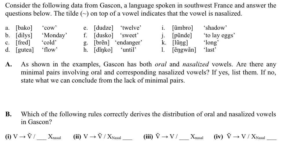Consider the following data from Gascon, a