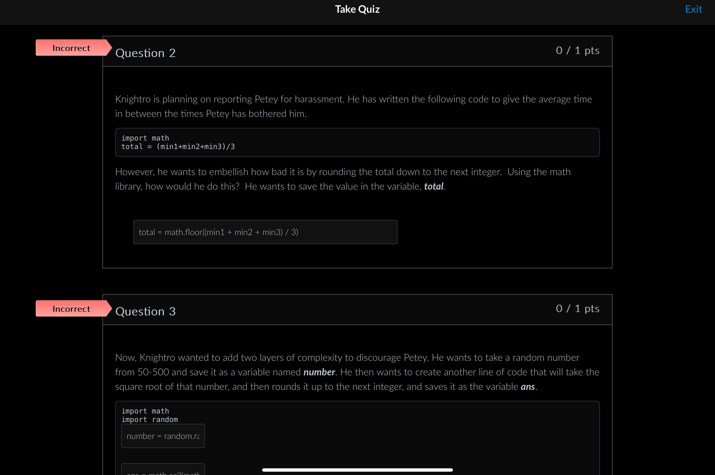 Question 2 Knightro is planning on reporting