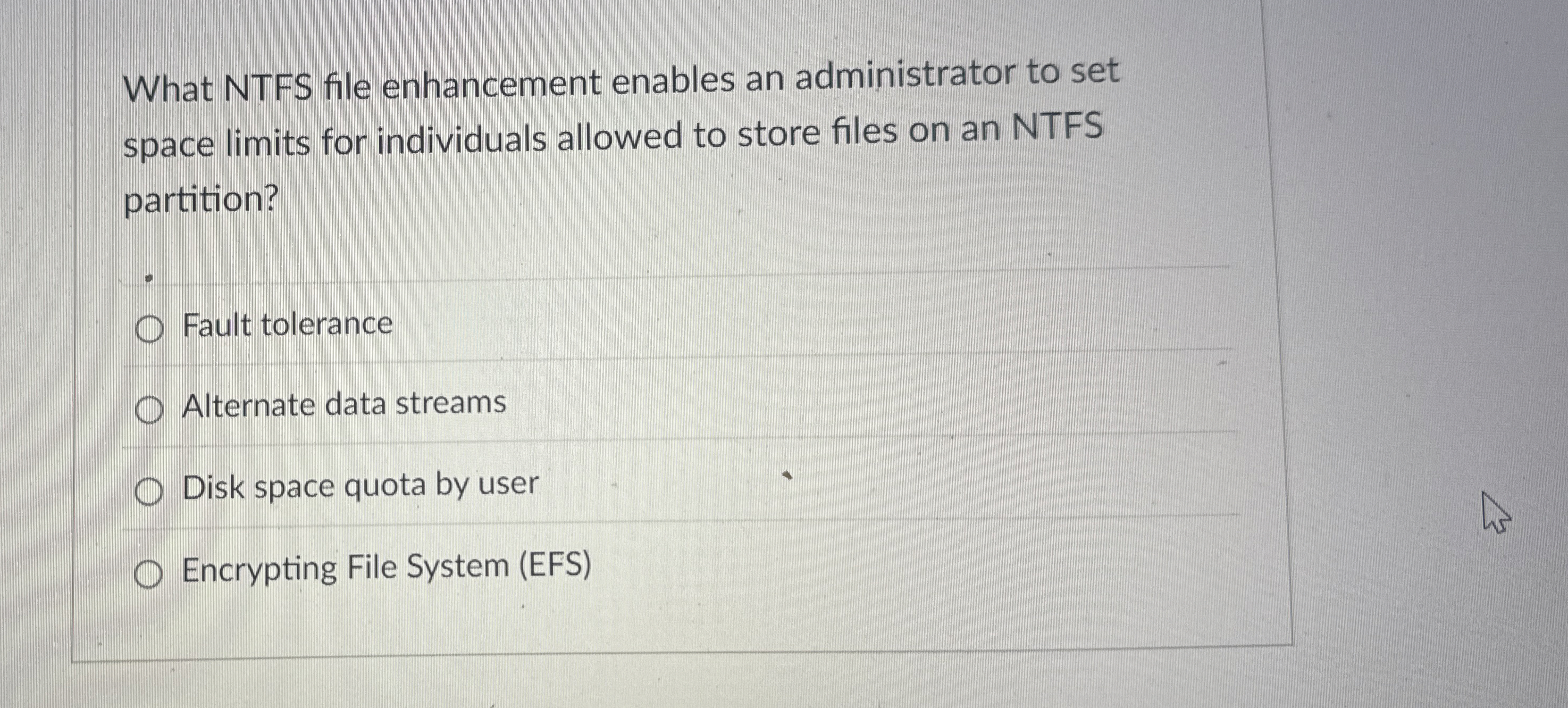 What NTFS file enhancement enables an