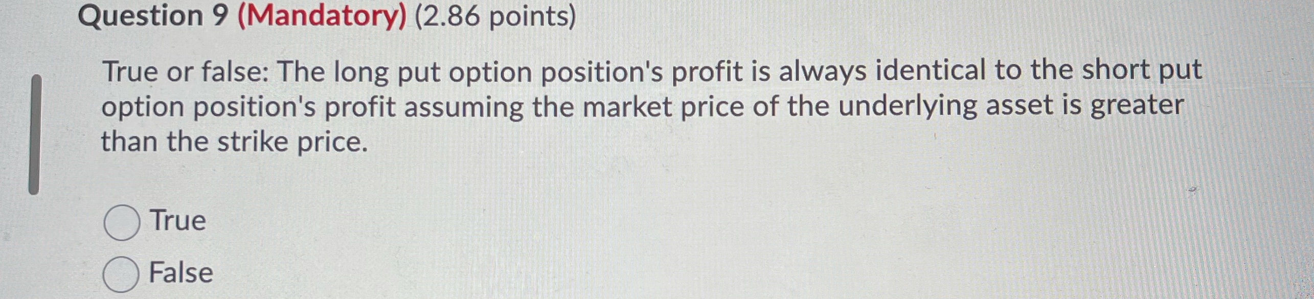 nothing is missing from it Question 9 (Mandatory)