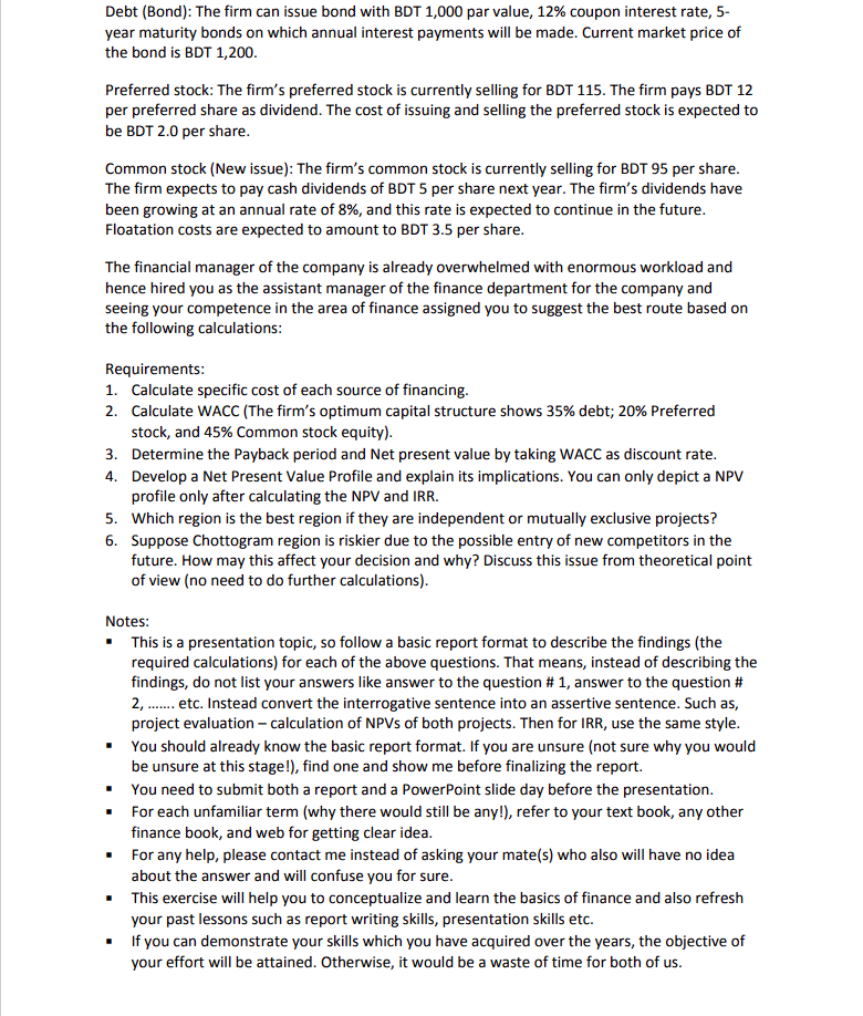 " Solve the problem by using both excel and