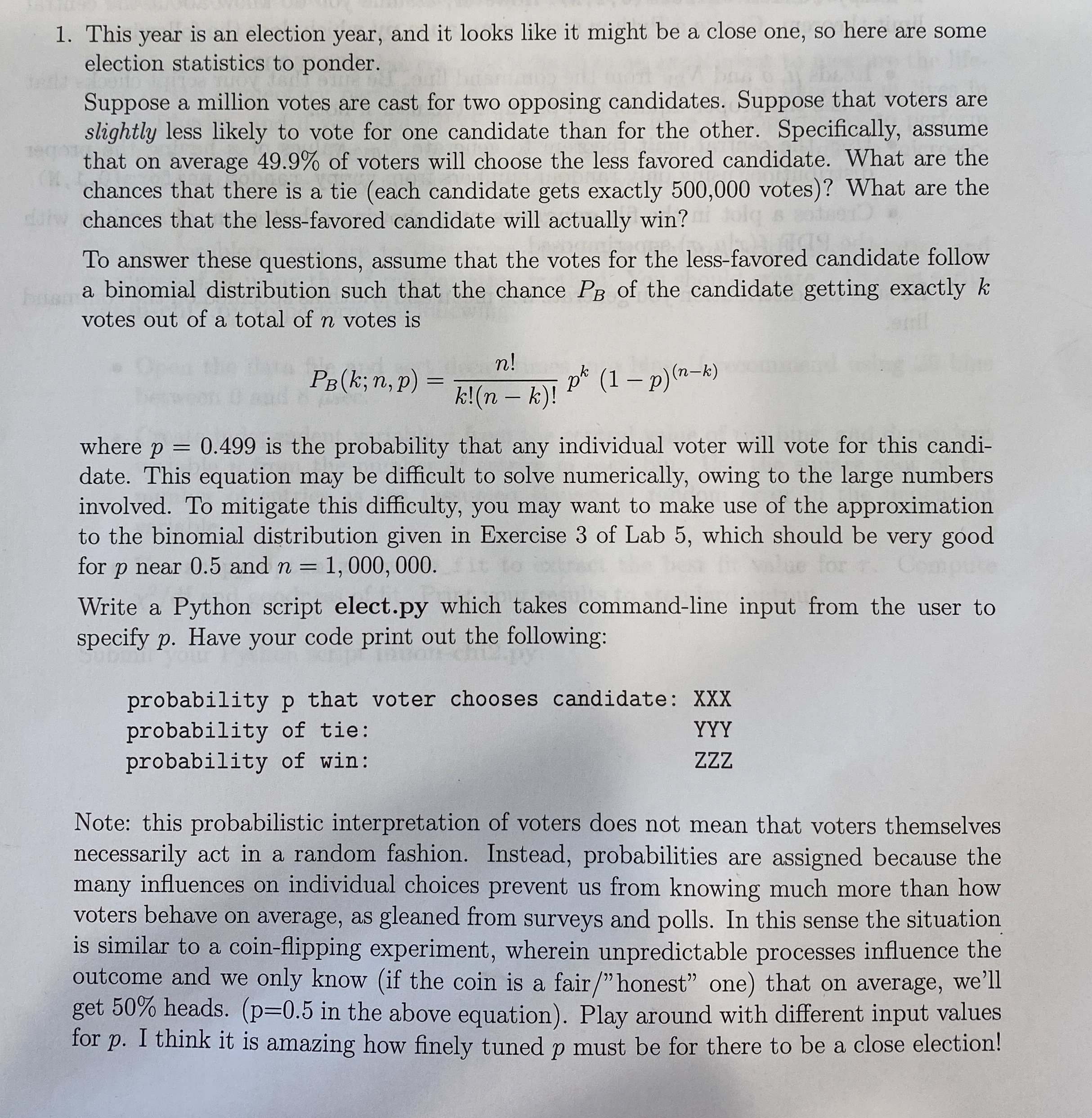 PYTHON CODE PLEASE!!! This year is an election