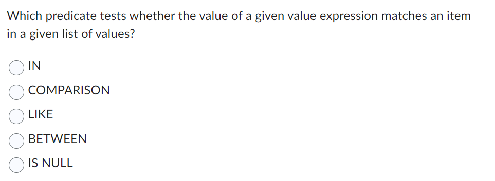 Which predicate tests whether the value of a