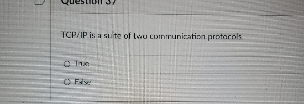 TCP / IP is a suite of two communication