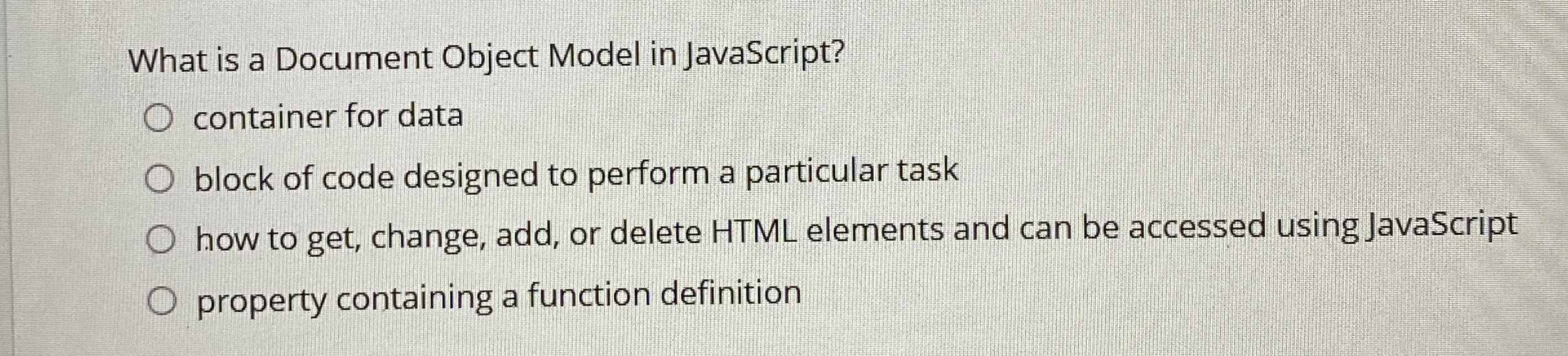 What is a Document Object Model in JavaScript?