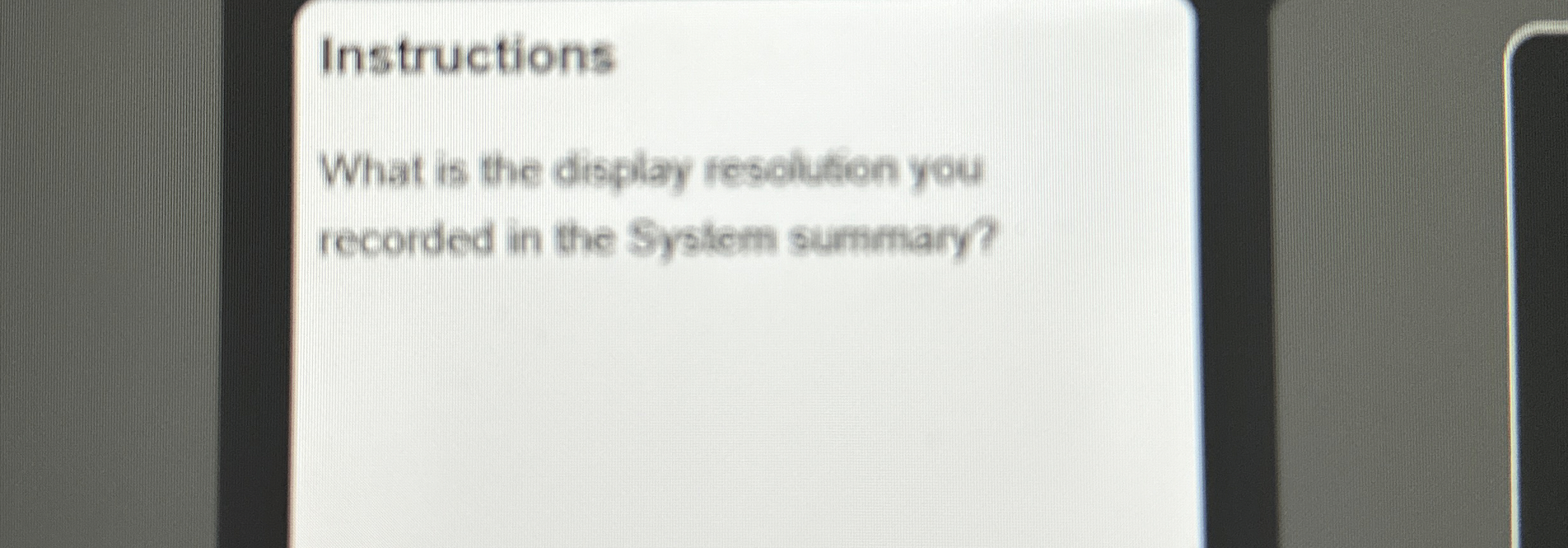Instructions What is the display resolution you
