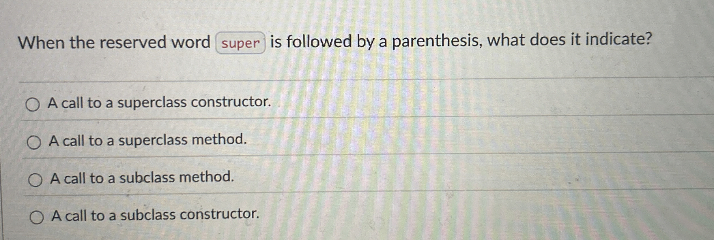 When the reserved word is followed by a