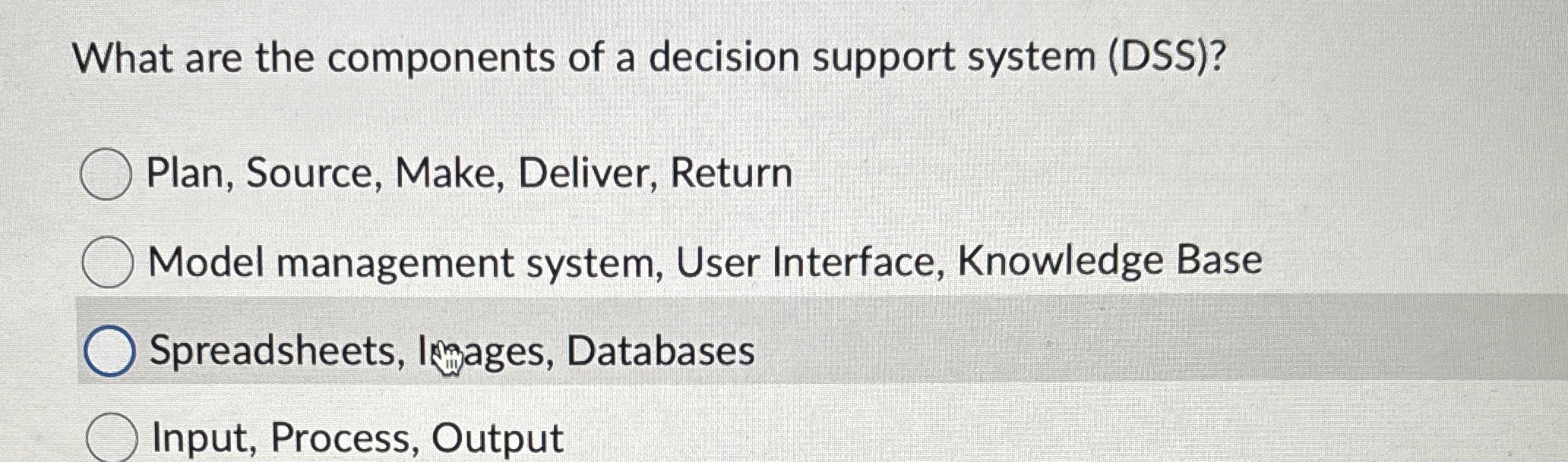 What are the components of a decision support