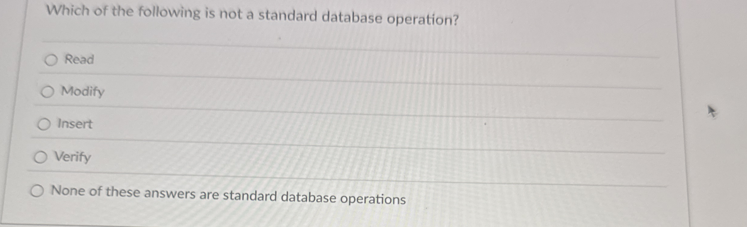 Which of the following is not a standard database