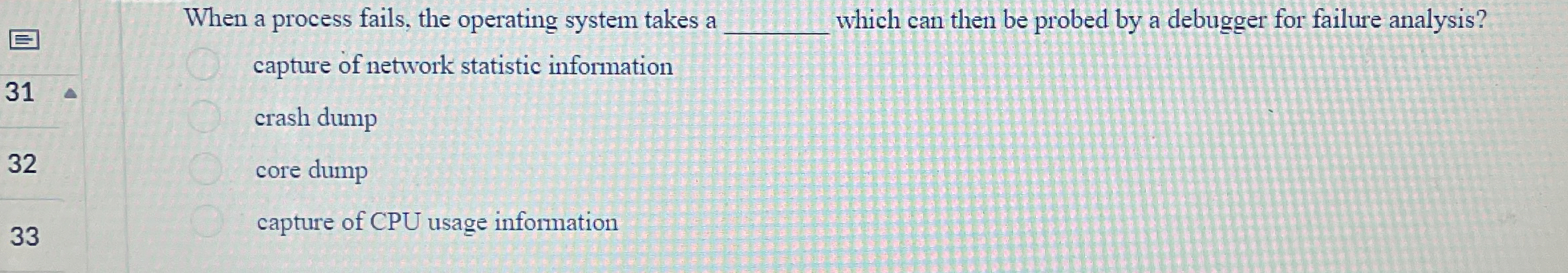 When a process fails, the operating system takes