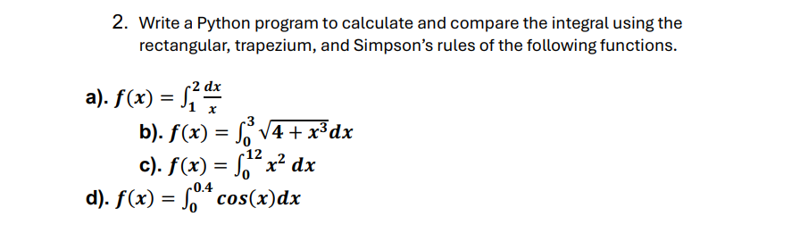Write a Python program to calculate and compare