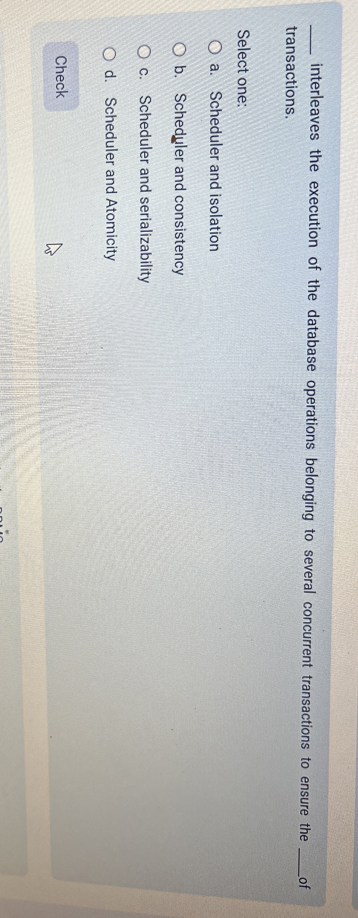 q , interleaves the execution of the database