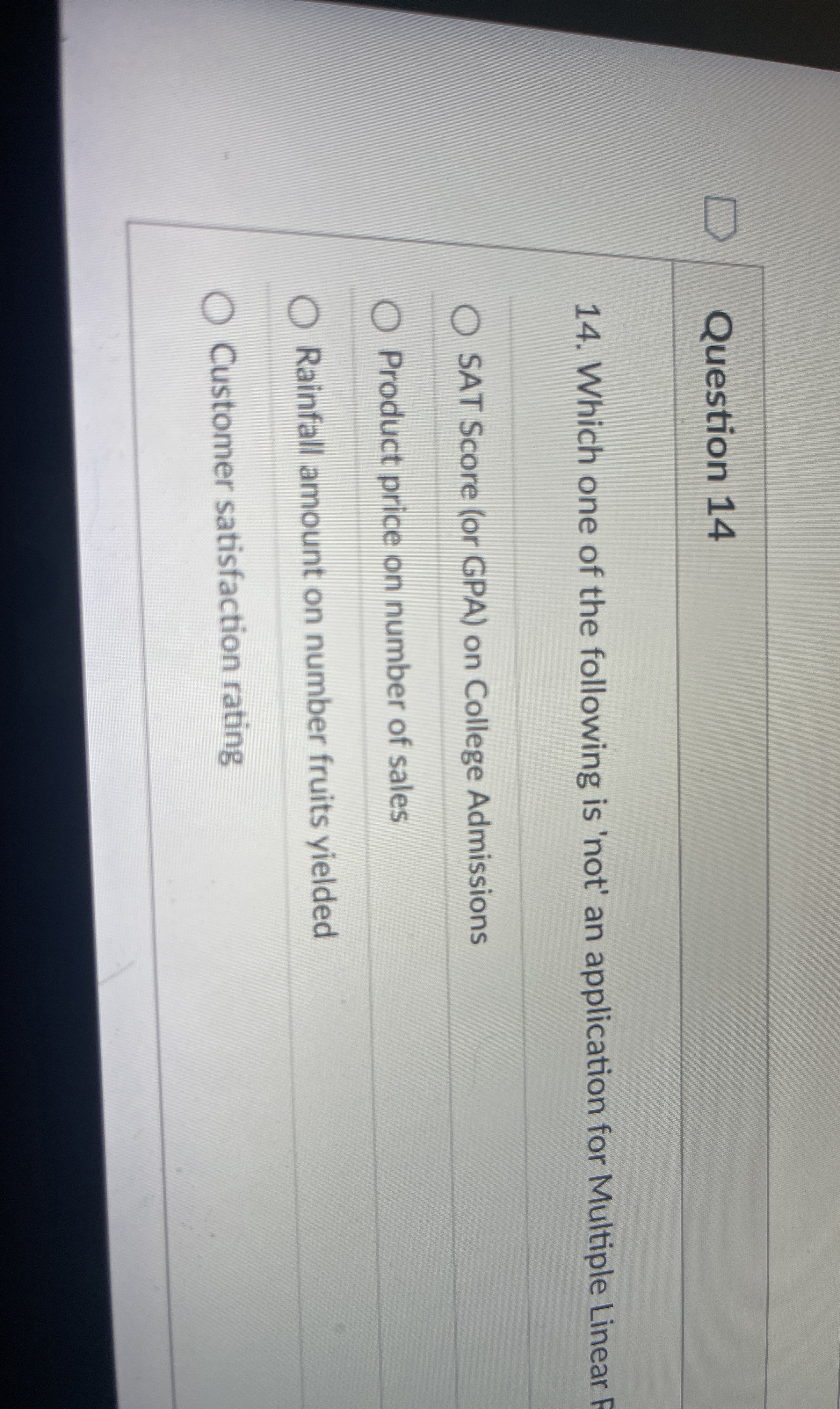 Question 1 4 1 4 . Which one of the following is