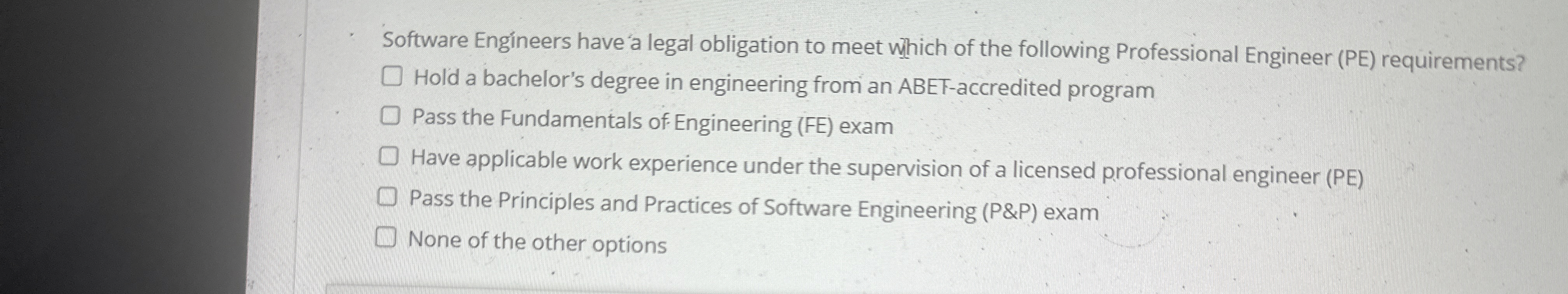 Software Engineers have a legal obligation to