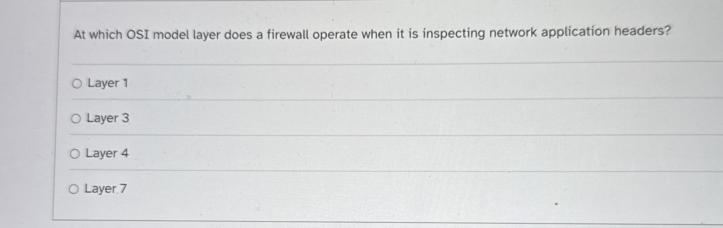At which OSI model layer does a firewall operate