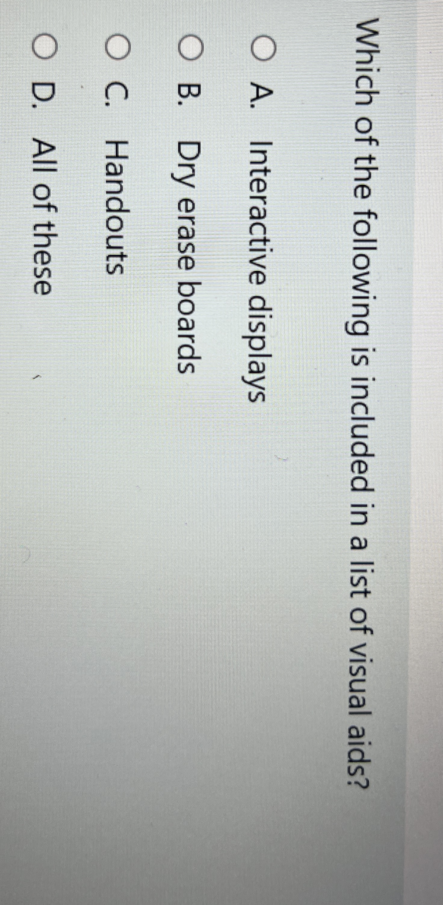 Which of the following is included in a list of