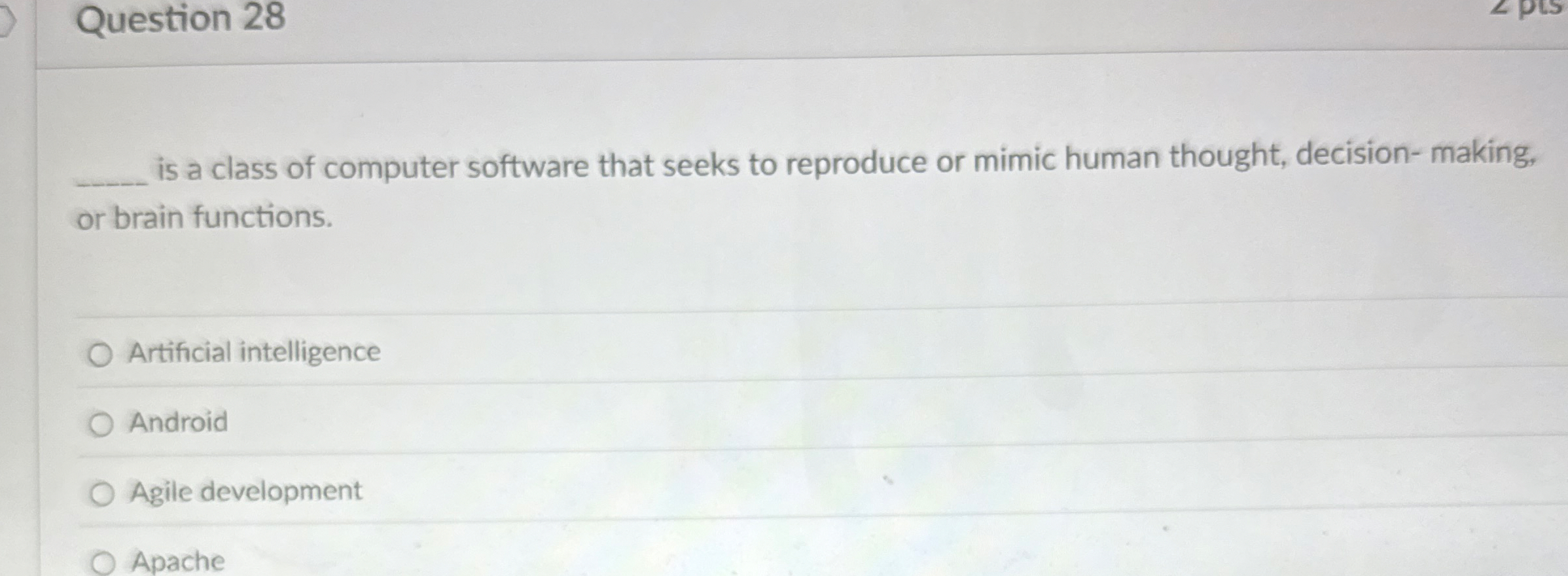 Question 2 8 is a class of computer software that