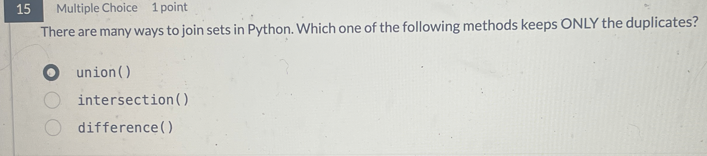 1 5 Multiple Choice 1 point There are many ways
