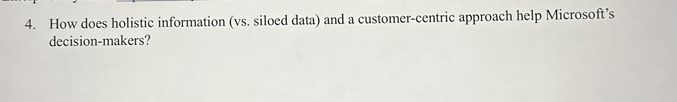 How does holistic information ( vs . siloed data