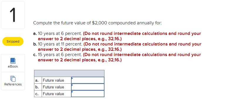 Compute the future value of $2,060 compounded