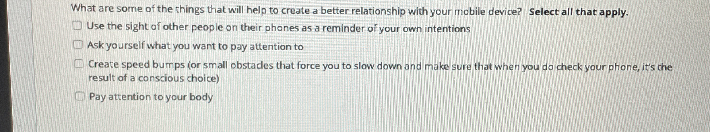 What are some of the things that will help to