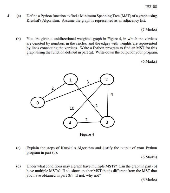 IE 2 1 0 8 4 . ( a ) Define a Python function to