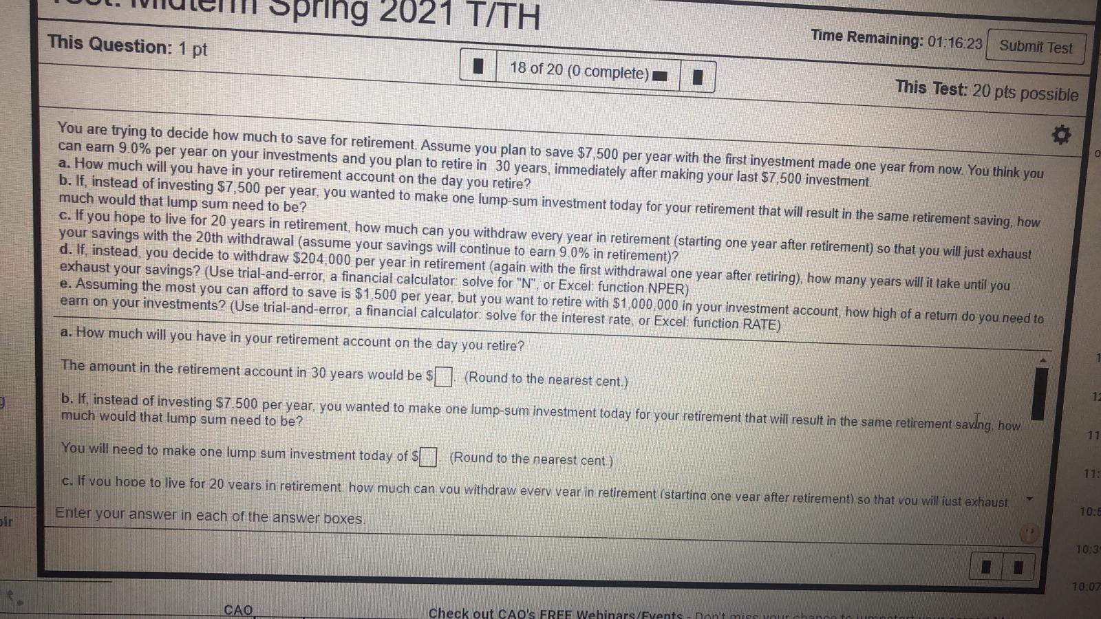 answer question ULCHI Spring 2021 T/TH Time