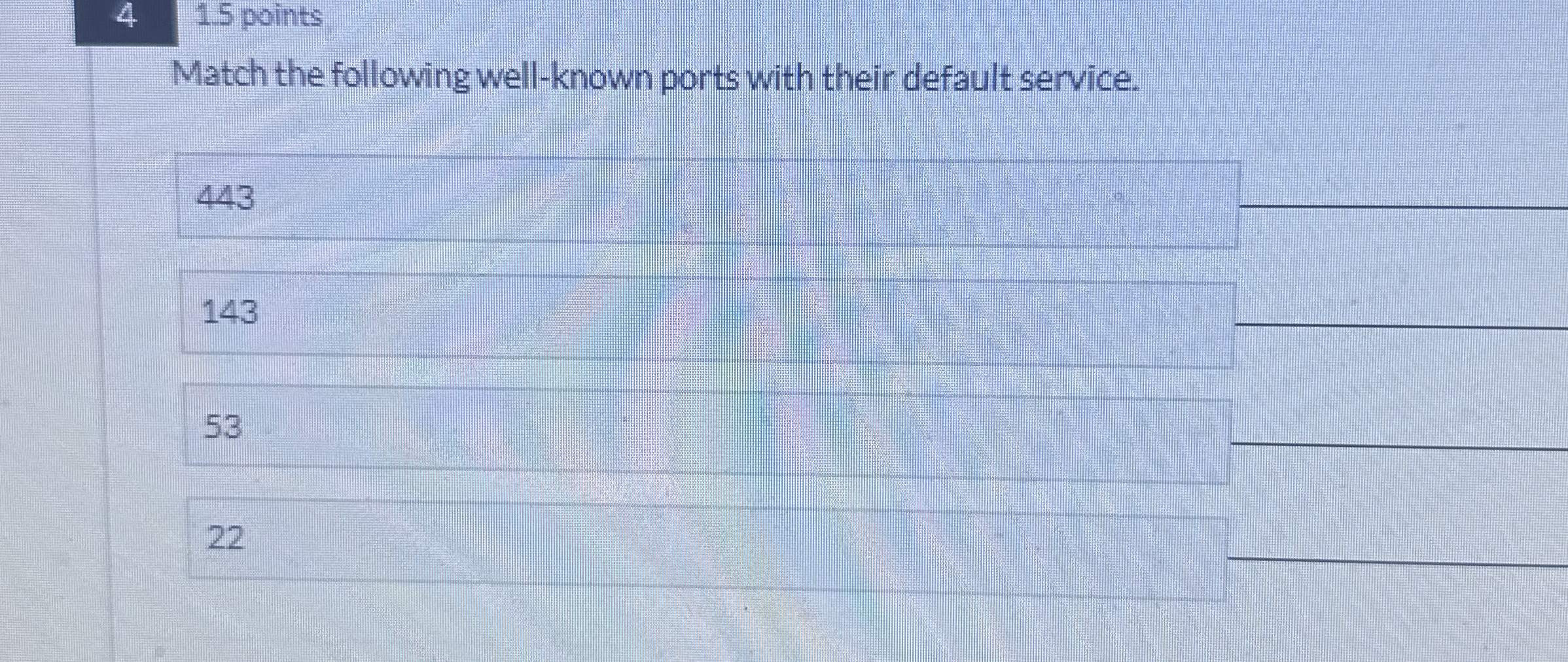 4 1 . 5 points Match the following well - known