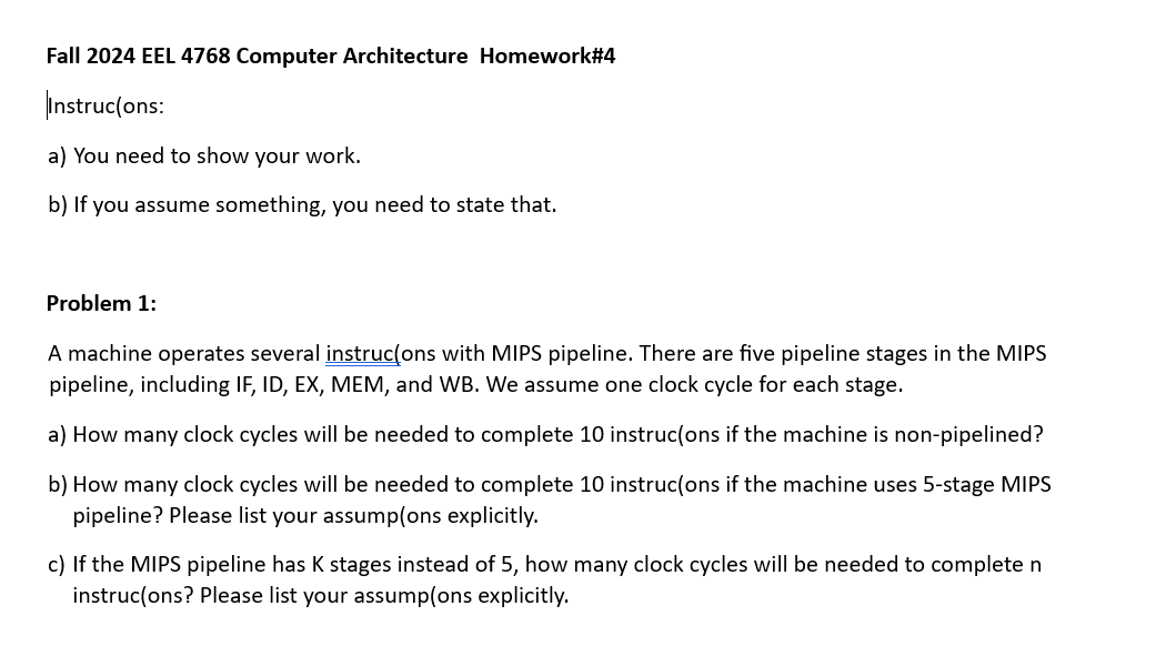 Fall 2 0 2 4 EEL 4 7 6 8 Computer Architecture