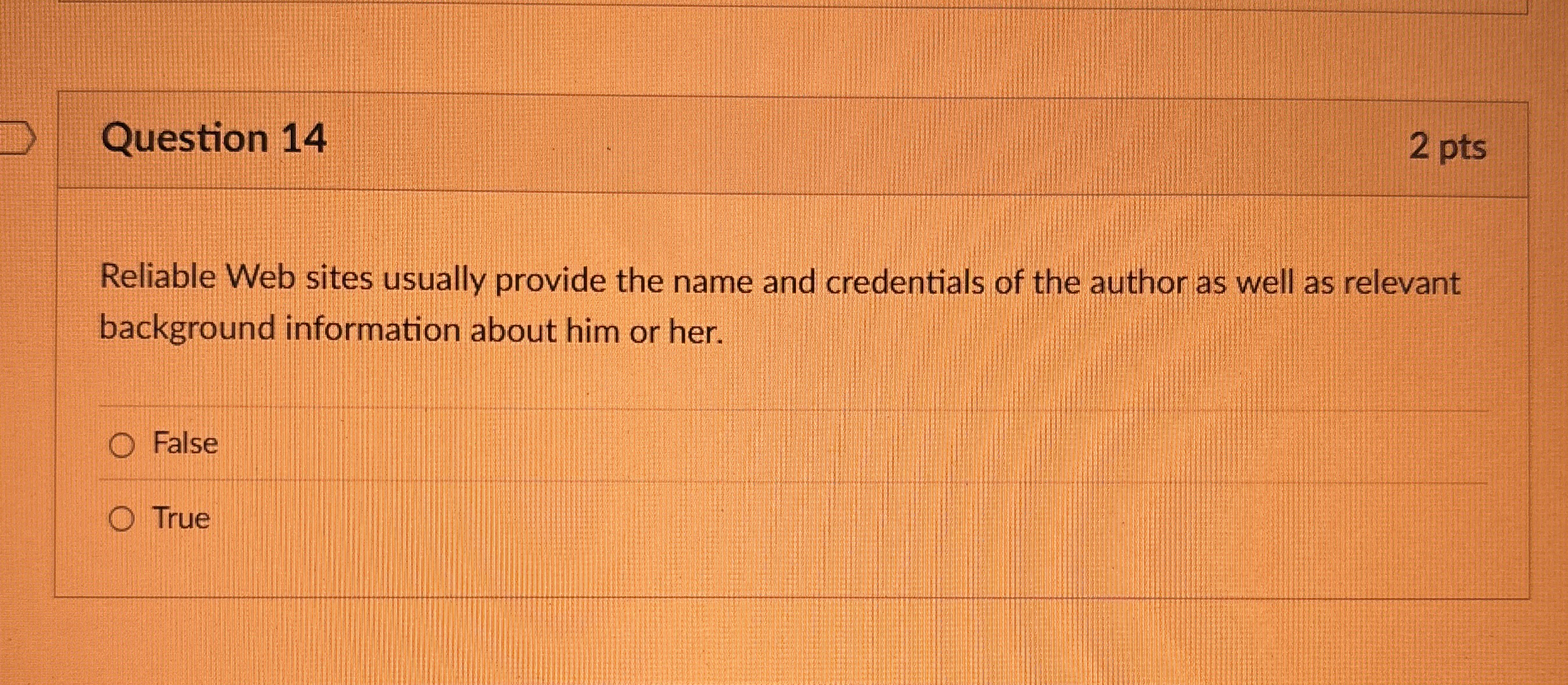 Question 1 4 Reliable Web sites usually provide