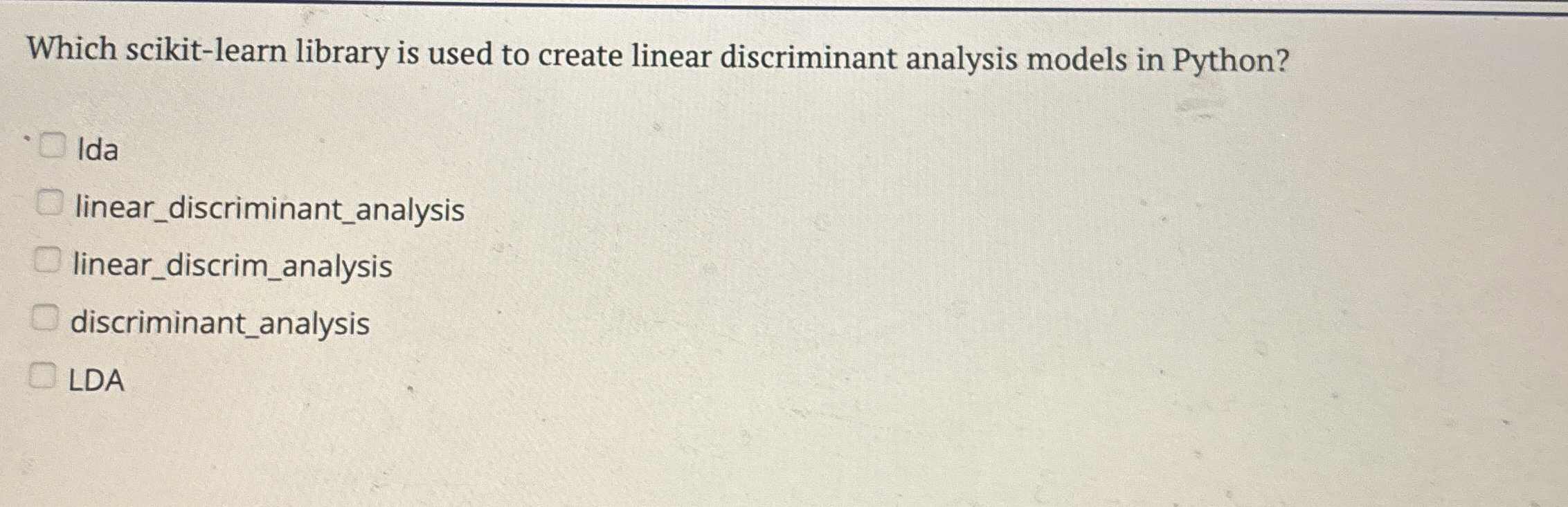 Which scikit - learn library is used to create