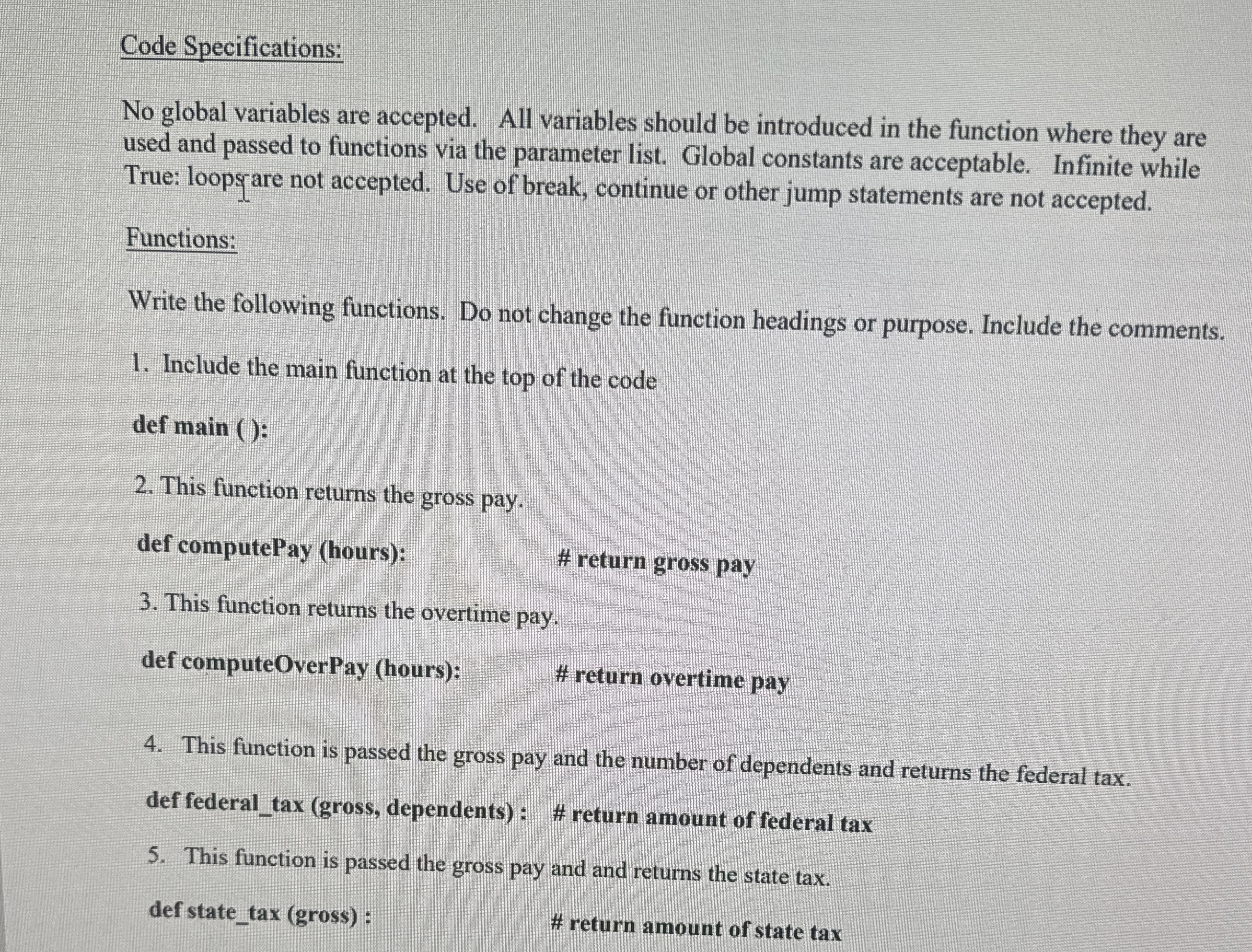 Please provide the code without using the while